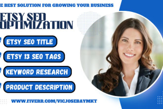 I will etsy seo, etsy shop listing optimization, etsy tags, etsy titles for etsy rank