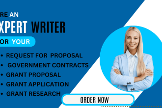 I will do grant research, grant proposal, application, rfp, government contract