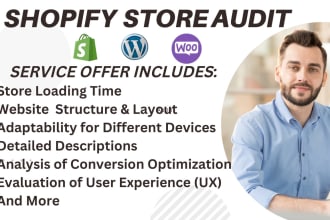 I will professionally review, audit, shopify store cro to increase conversions rate