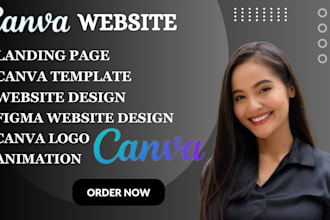 I will design stunning canva website, landing page, canva template figma website design