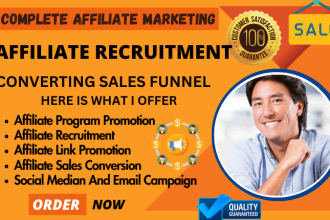 I will promote affiliate link affiliate recruitment cpa affiliate marketing