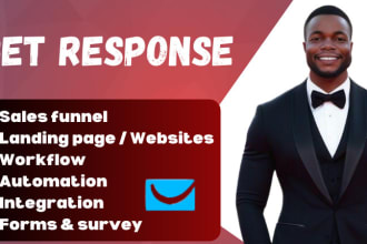I will design landing page automation on getresponse systeme io gohighlevel