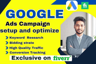 I will yours google ads, adwords, and PPC campaigns setup, manage, optimize