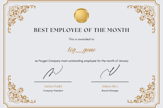 I will do gift certificate diploma certificate custom certificate