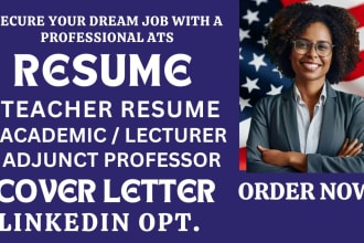 I will craft a professor, teacher, adjunct, online instructor, and academic resume