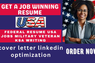 I will provide professional federal, usajobs, veterans, military, executive ats resume