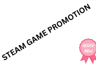 I will do steam game promotion, Roblox game and game promotion
