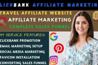 I WILL SET UP HIGH FLYING TRAVEL AFFILIATE WEBSITE, CLICKBANK AFFILIATE MARKETING