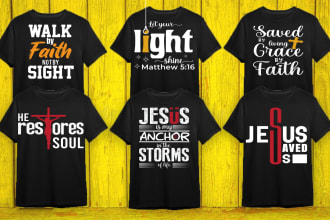 I will create custom christian typography t shirt designs