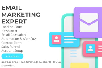 I will setup your mailchimp sendiblu klaviyo getresponse autoresponder