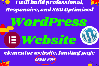 I will build wordpress website elementor website landing page for your business