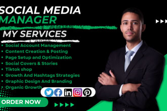I will be social media manager facebook ig post tiktok shop marketing shopify ads video