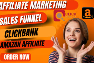 I will setup click bank affiliate marketing, sales funnel, link promotion