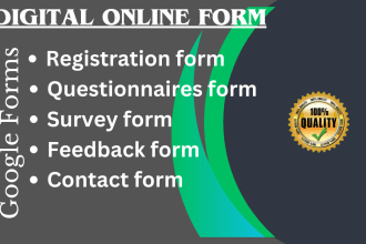 I will design responsive online forms and quiz using jotform, google forms and typeform