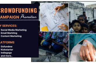 I will promote your gofundme, kickstarter, indiegogo, crowdfunding campaign promotion
