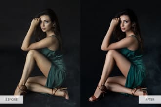 I will do photoshop image editing, retouching, and background removal, and enhancing