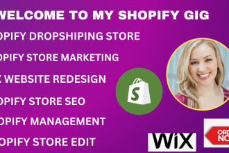 I will design redesign edit manage wix website shopify store SEO update marketing