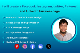 I will create a social media business page like facebook, ig, pinterest and more