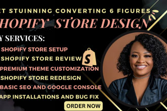 I will create shopify website design shopify dropshipping website store redesign SEO