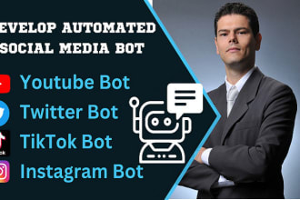 I will build social media bot, discord bot,python bot, telegram bot