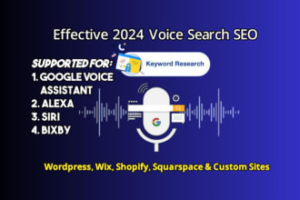 I will 2024 voice search SEO optimization for any website