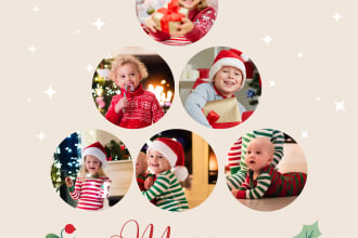 I will design amazing christmas, new year , greeting holiday card