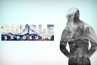 design double exposure photo or typography