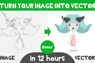 redraw and trace your sketch, image to vector