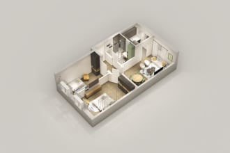 create a stunning 3d isometric floor plan of your project