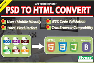 convert psd to html with responsive