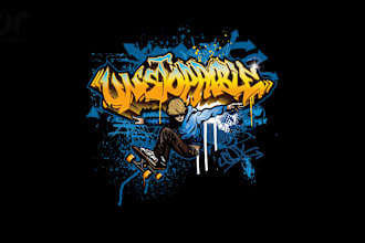 create your name or logo in graffiti art style with characters