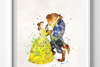 do 1 image watercolor  for print within 1 hour