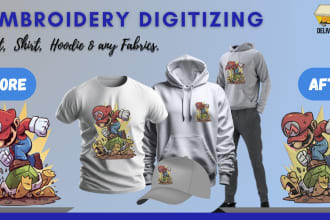 do outstanding embroidery digitizing in hours