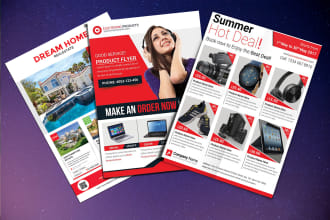 design sale sheet, product sell sheet, and magazine ad