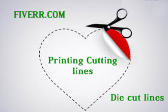 make cut lines or die cut lines  and dielines for sticker or logo