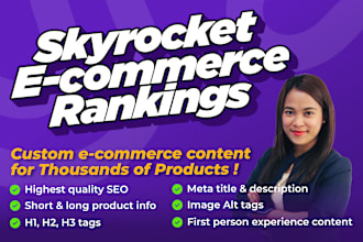 write SEO optimized meta title and descriptions for ecommerce sites