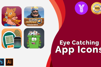 create unique 3d or flat app icon