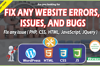 fix any website errors and bug