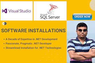 install visual studio and sql server in your windows machine