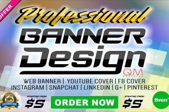 design professional banner ads, web header, cover, fb insta