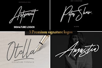 create luxury handwritten signature logo