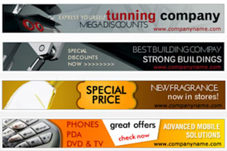 make BANNER or header or footer for your Website