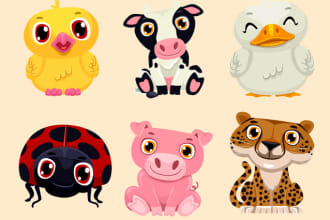 create cartoon animals illustration