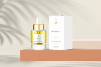do modern and elegant product packaging and label design