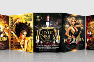 design club event and party flyer