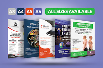 design a3, a4, a5, and a6 sizes of flyers or posters