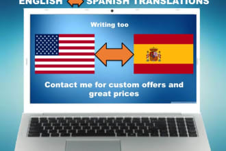 translate or write, english, spanish 1000 words