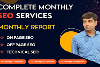 provide complete monthly seo services for first page ranking