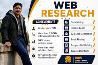 do web research, data mining, mailing list development