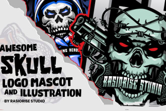 design skull logo mascot and illustration